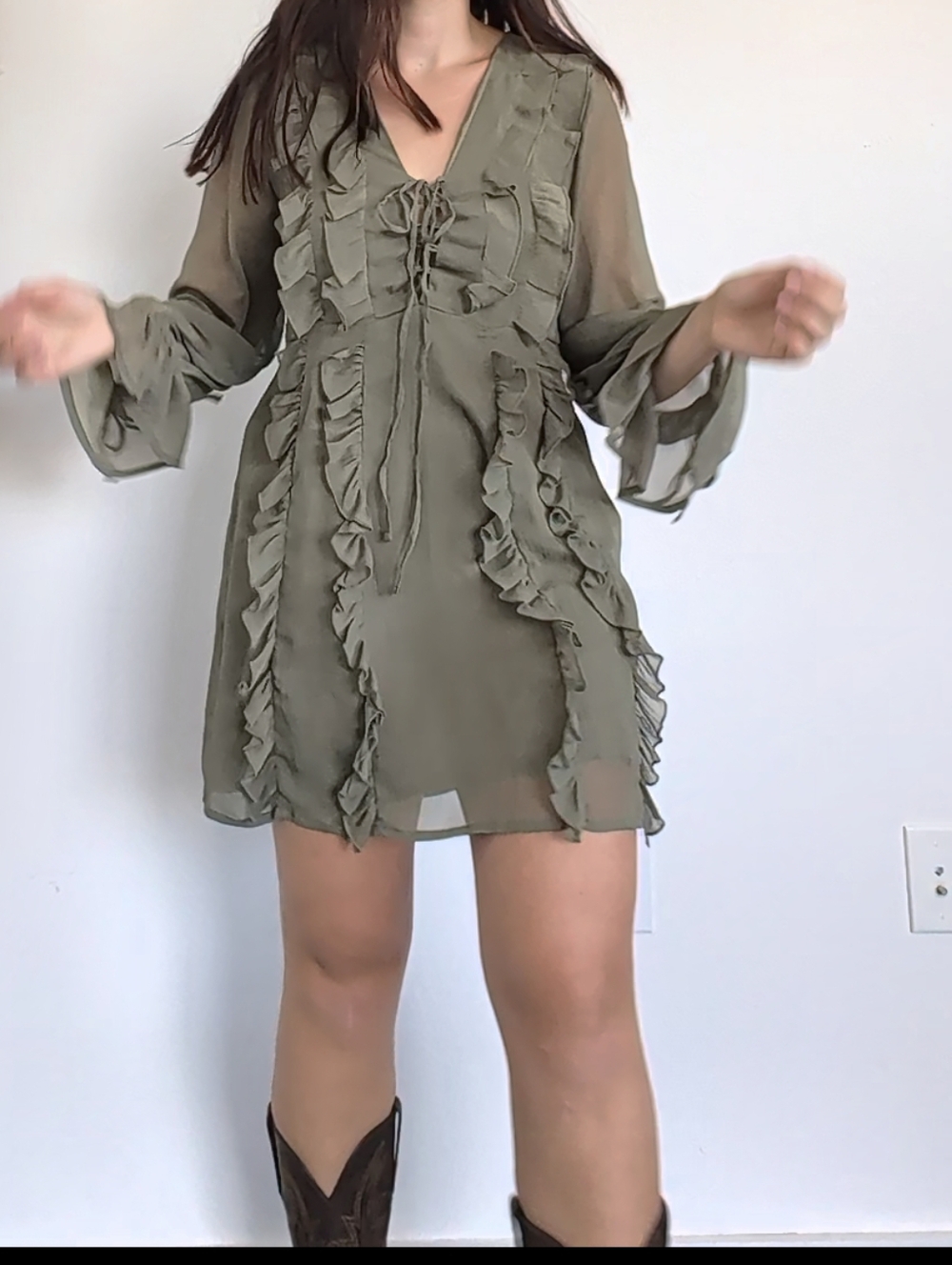 Brand New Boohoo Mini Dress with Ruffle Details